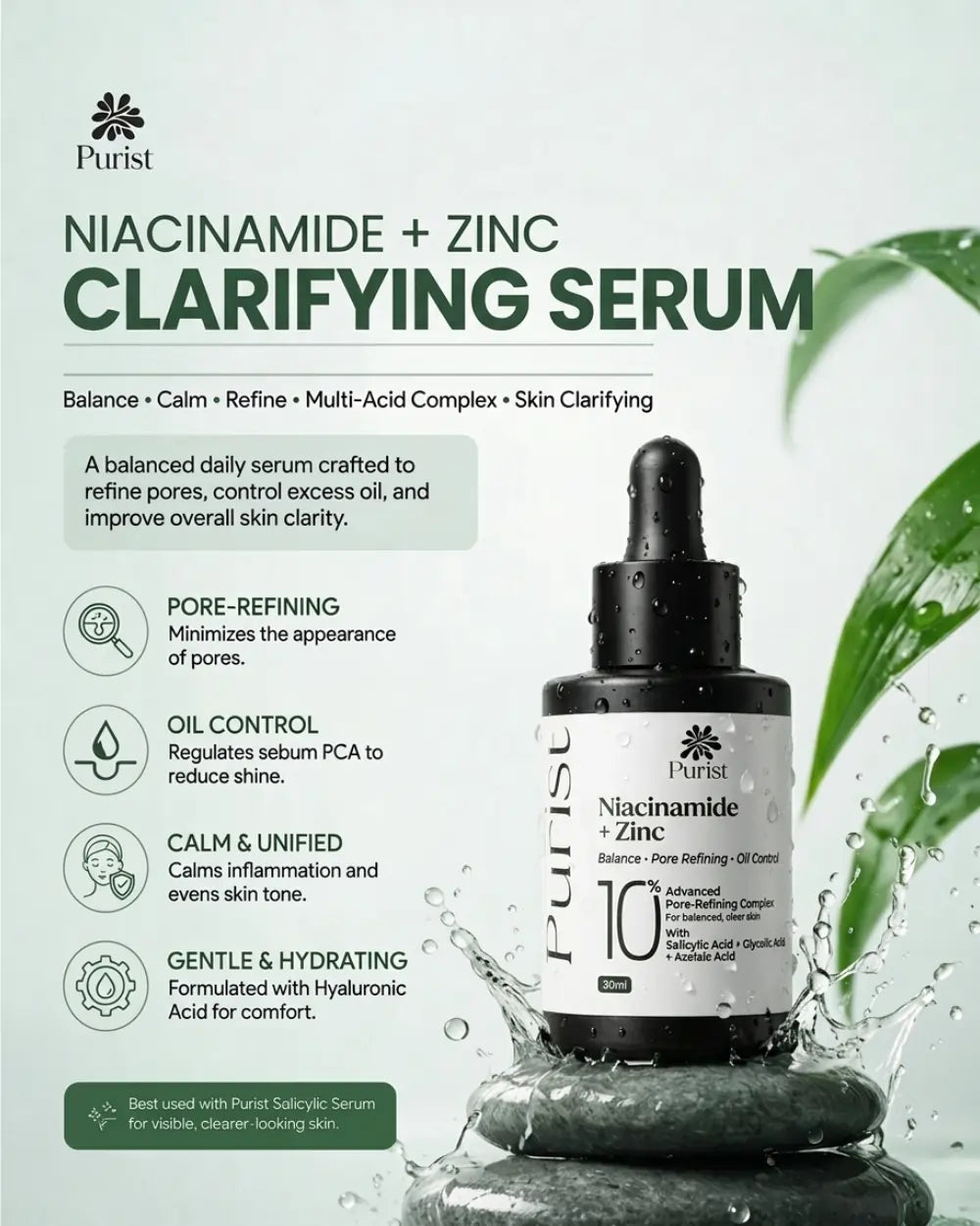 Purist Niacinamide + Zinc Clarifying Serum